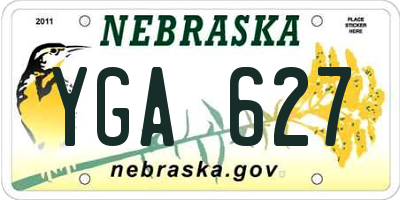 NE license plate YGA627