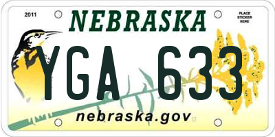 NE license plate YGA633