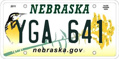 NE license plate YGA641