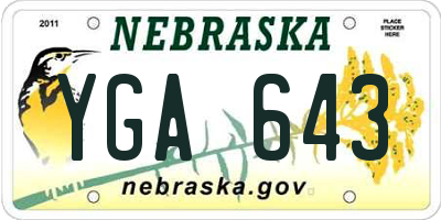NE license plate YGA643