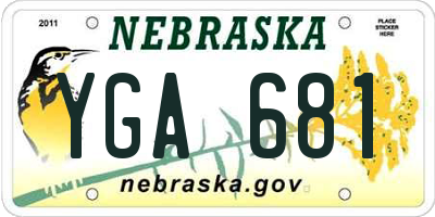 NE license plate YGA681