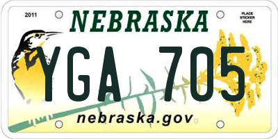 NE license plate YGA705