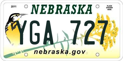 NE license plate YGA727