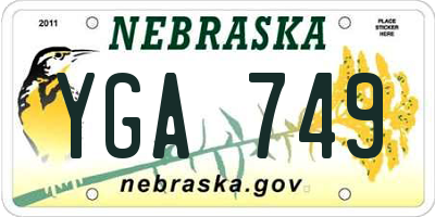 NE license plate YGA749