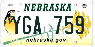 NE license plate YGA759