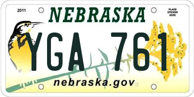 NE license plate YGA761
