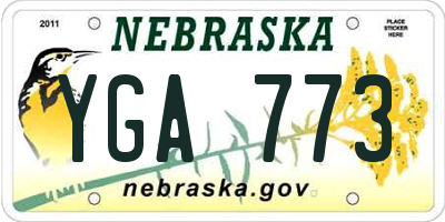 NE license plate YGA773