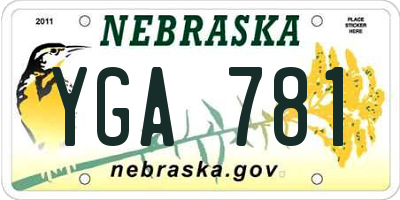 NE license plate YGA781