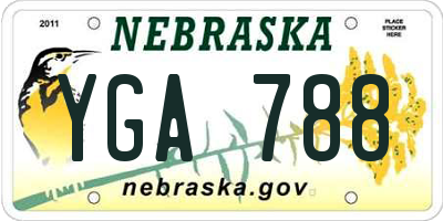 NE license plate YGA788