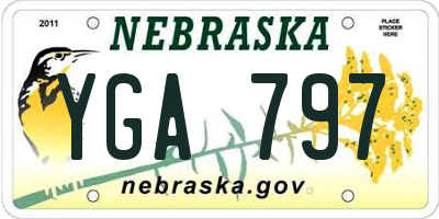 NE license plate YGA797