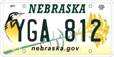 NE license plate YGA812