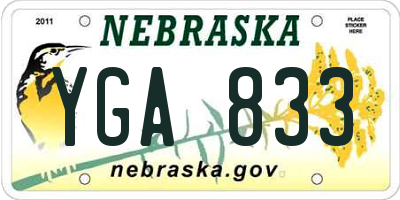 NE license plate YGA833