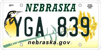 NE license plate YGA839