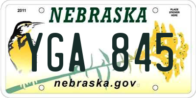 NE license plate YGA845