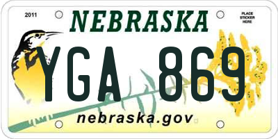 NE license plate YGA869