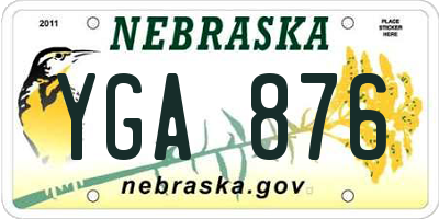 NE license plate YGA876