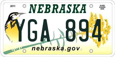 NE license plate YGA894