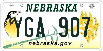NE license plate YGA907