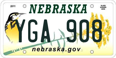 NE license plate YGA908