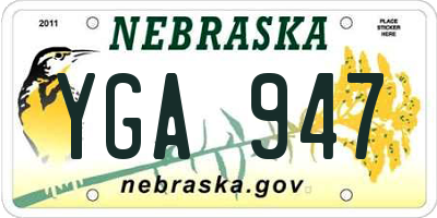 NE license plate YGA947