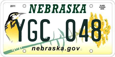 NE license plate YGC048