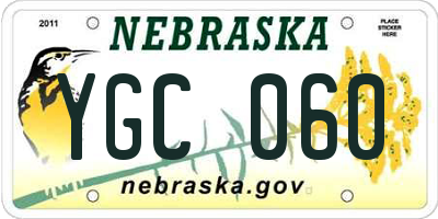 NE license plate YGC060