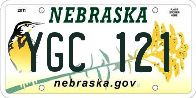 NE license plate YGC121