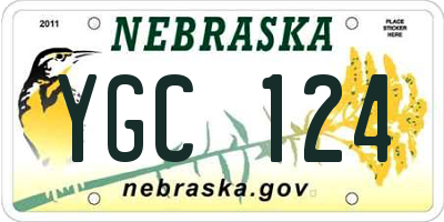 NE license plate YGC124