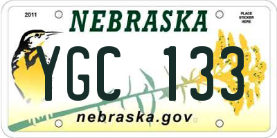 NE license plate YGC133