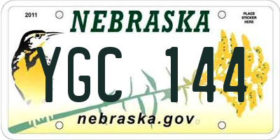 NE license plate YGC144