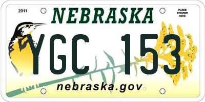 NE license plate YGC153