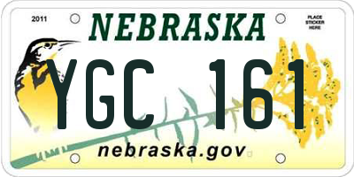 NE license plate YGC161