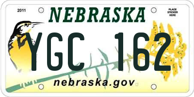 NE license plate YGC162
