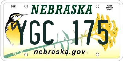 NE license plate YGC175