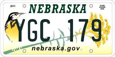 NE license plate YGC179
