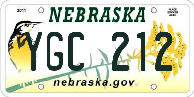 NE license plate YGC212