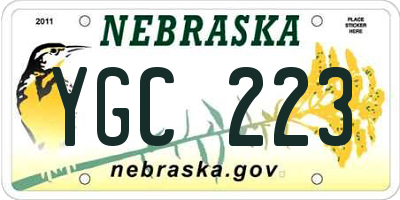 NE license plate YGC223