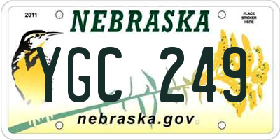 NE license plate YGC249