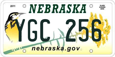 NE license plate YGC256