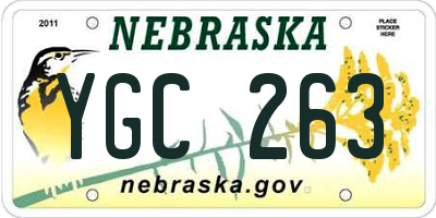 NE license plate YGC263