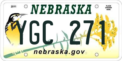 NE license plate YGC271
