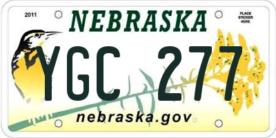 NE license plate YGC277