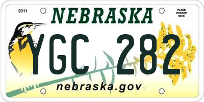 NE license plate YGC282