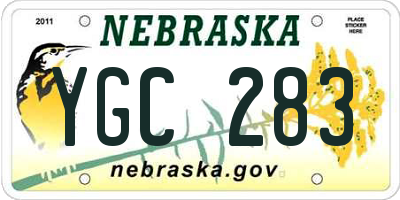 NE license plate YGC283