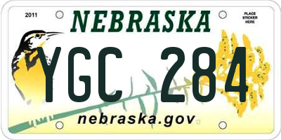 NE license plate YGC284