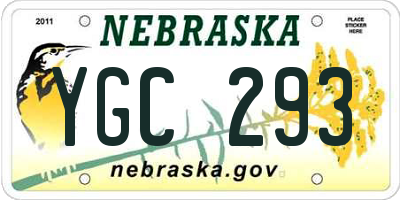 NE license plate YGC293