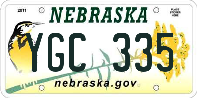 NE license plate YGC335