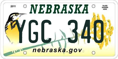 NE license plate YGC340