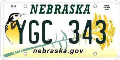 NE license plate YGC343