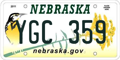 NE license plate YGC359